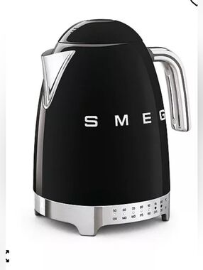 SMEG  Retro 50s Electric Kettle Black and Sliver NEW In Box
